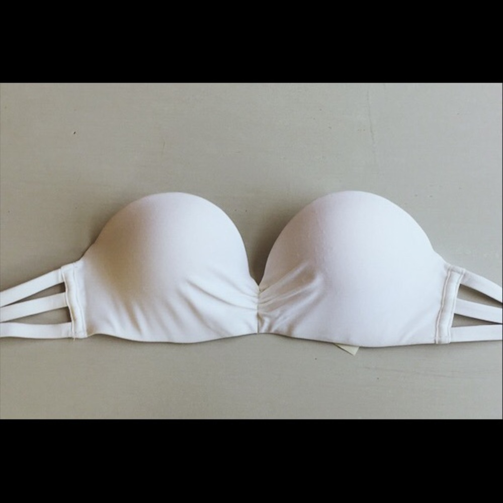 white push up strapless bikini size: 32B